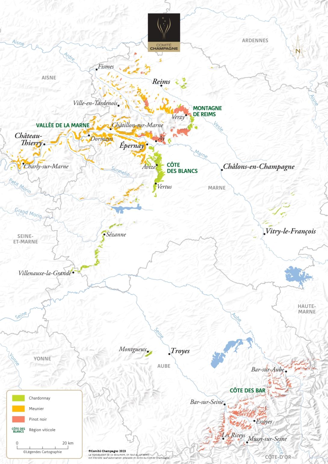 Carte Encépagement Champagne