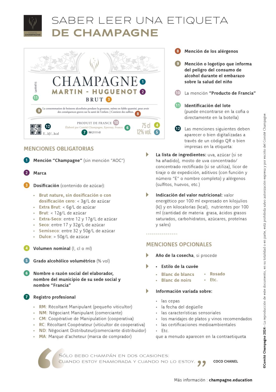 SABER LEER UNA ETIQUETA DE CHAMPAGNE