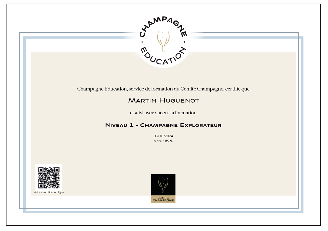 Diplôme Champagne