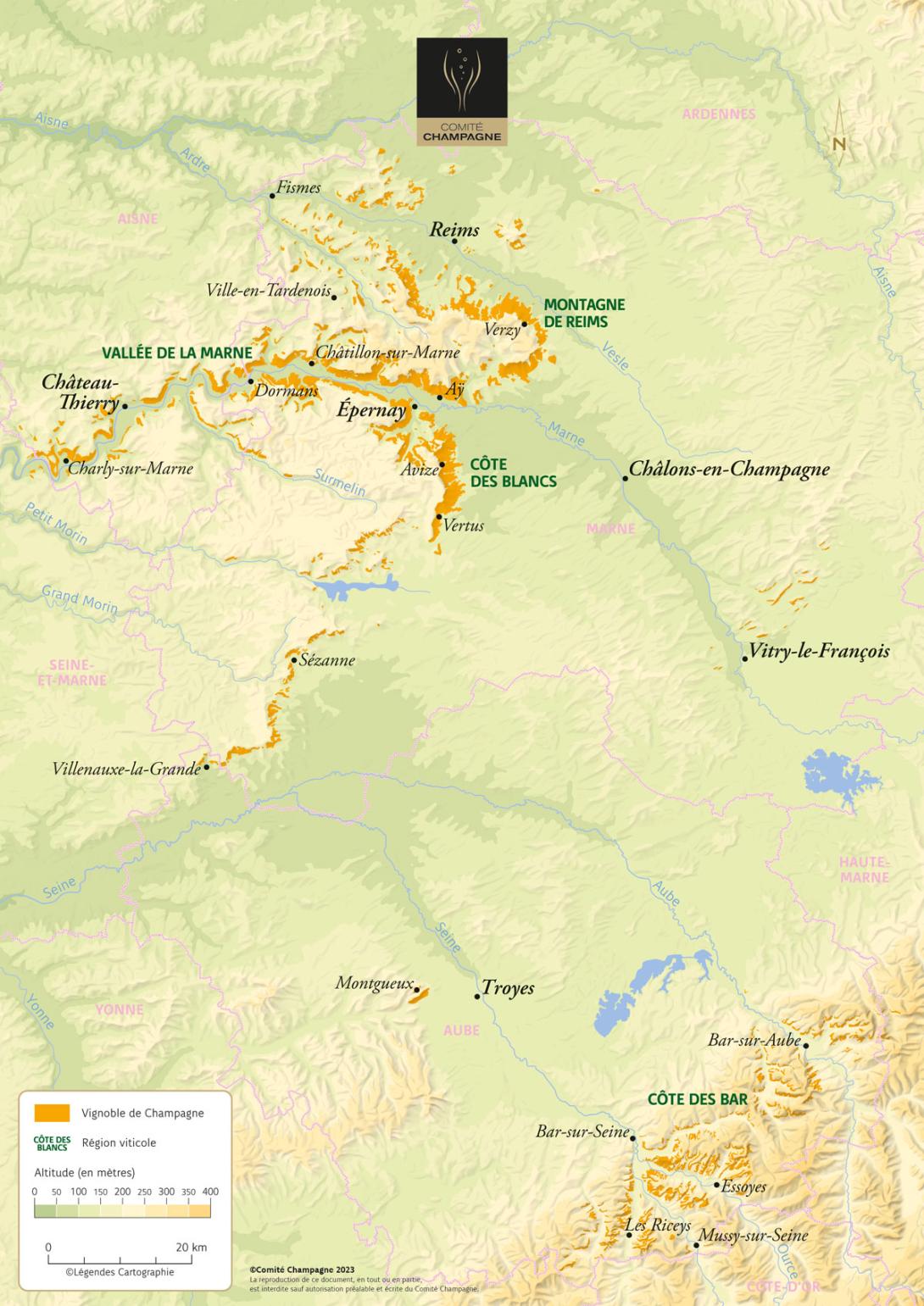 Carte Relief Champagne